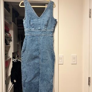 GAP Blue Denim Midi Dress